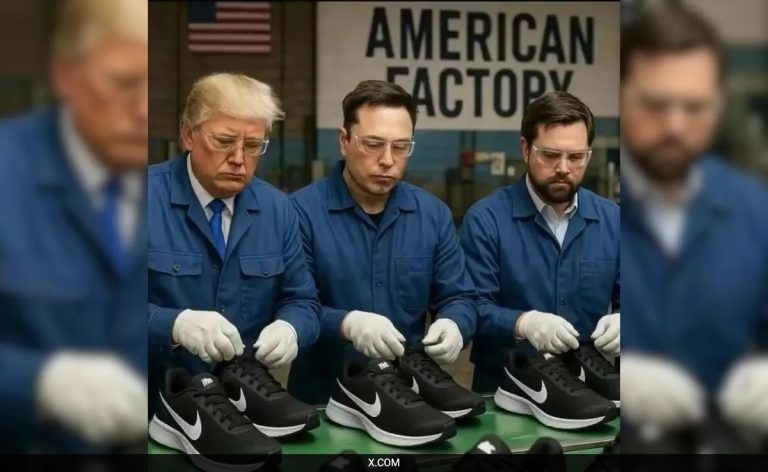 AI Memes Feature Trump And Musk In Sneaker Factory