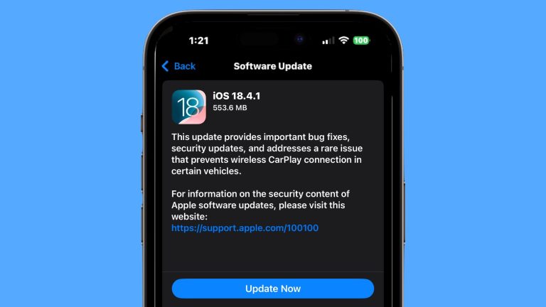 The iOS 18.4.1 update corrects the carplay bug and more