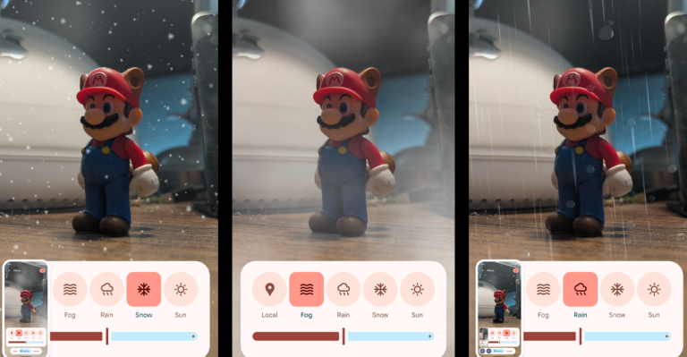 Android 16 adds meteorological effects powered by AI that can rain on your photos