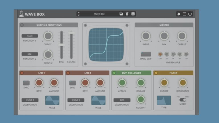 Audiothing wave box, double waveshaper plugin for mac, linux, win and now iOS auv3