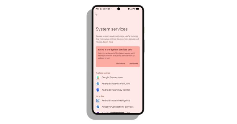 Android obtains a new page of “System Services” settings for Google Applications