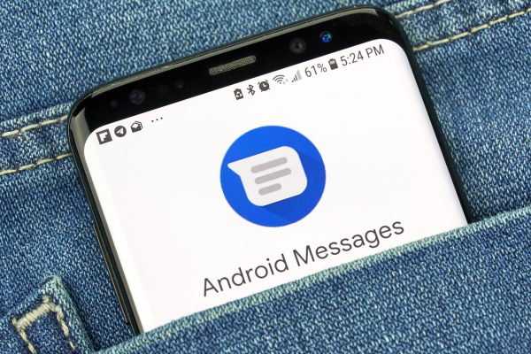 What does the blue point mean next to Android text messages?